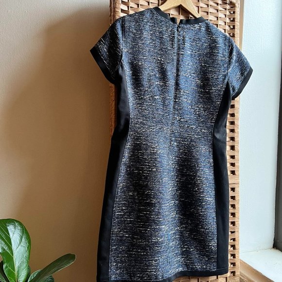 Madewell Blue Tweed Dress Size 2 with Slight Metallic Thread - Picture 2 of 5
